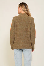 Load image into Gallery viewer, Lumiere Marled Brown Raglan Sleeve Funnel Neck Sweater