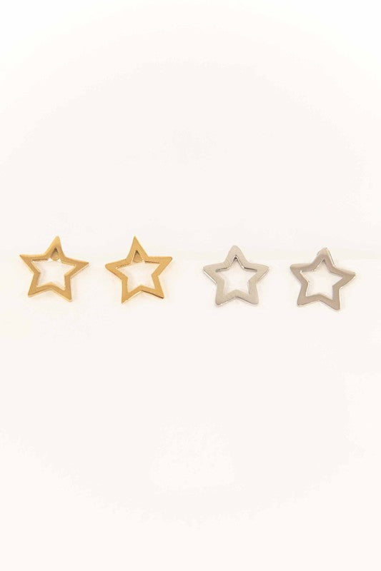 Lovoda Star Outline Stud Earrings