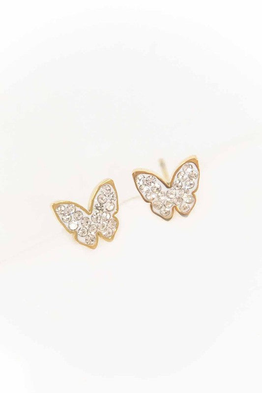 Lovoda Sparkling Butterfly Stud Earrings