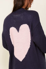 Load image into Gallery viewer, TIMING Long Sleeve Open Front Cardigan With Back Heart