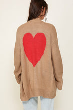 Load image into Gallery viewer, TIMING Long Sleeve Open Front Cardigan With Back Heart