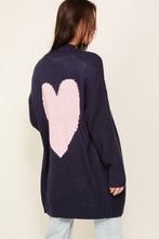 Load image into Gallery viewer, TIMING Long Sleeve Open Front Cardigan With Back Heart