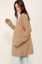 Load image into Gallery viewer, TIMING Long Sleeve Open Front Cardigan With Back Heart