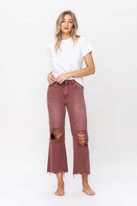 VERVET by Flying Monkey 90S VINTAGE HIGH RISE CROP FLARE JEAN