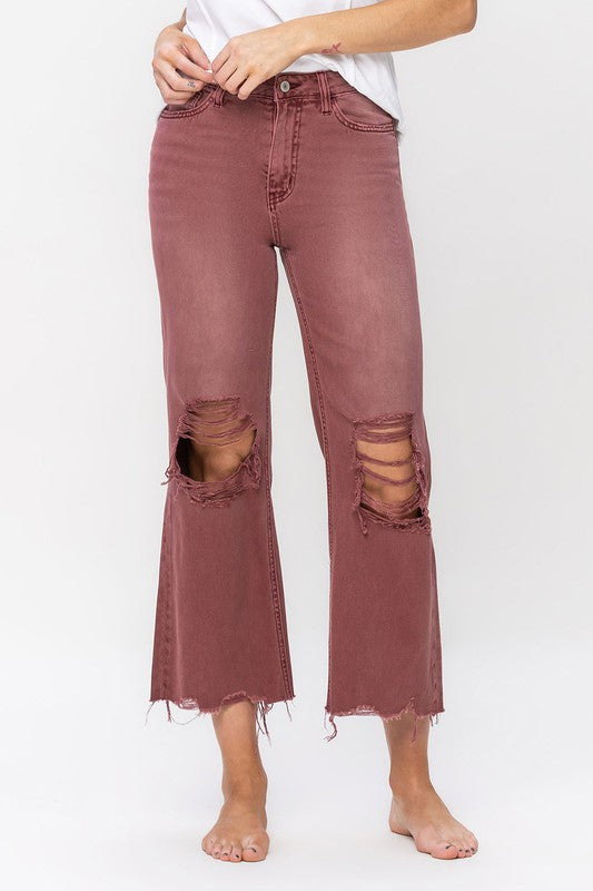 VERVET by Flying Monkey 90S VINTAGE HIGH RISE CROP FLARE JEAN