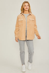 Love Tree Corduroy Reversible Button Down Jacket