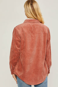 Love Tree Corduroy Reversible Button Down Jacket