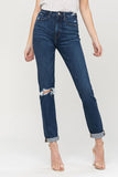 VERVET by Flying Monkey Distressed Roll Up Stretch Mom Jeans