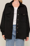 TIMING Long Sleeve Quilted Button Down Jacket
