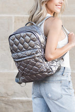 Load image into Gallery viewer, Aili&#39;s Corner Jade Metallic Puffer Backpack