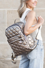 Load image into Gallery viewer, Aili&#39;s Corner Jade Metallic Puffer Backpack