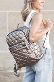 Aili's Corner Jade Metallic Puffer Backpack