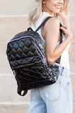 Aili's Corner Jade Metallic Puffer Backpack