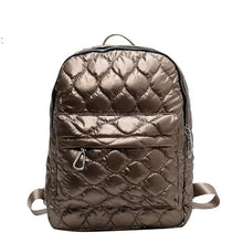 Load image into Gallery viewer, Aili&#39;s Corner Jade Metallic Puffer Backpack