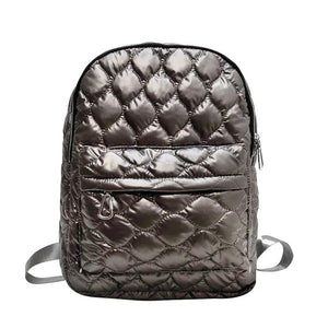 Aili's Corner Jade Metallic Puffer Backpack