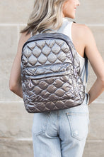 Load image into Gallery viewer, Aili&#39;s Corner Jade Metallic Puffer Backpack