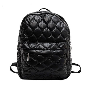 Aili's Corner Jade Metallic Puffer Backpack