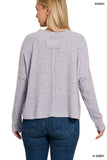 ZENANA RIBBED DOLMAN LONG SLEEVE SWEATER