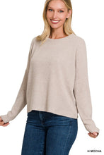 Load image into Gallery viewer, ZENANA RIBBED DOLMAN LONG SLEEVE SWEATER