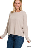 ZENANA RIBBED DOLMAN LONG SLEEVE SWEATER