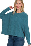 ZENANA RIBBED DOLMAN LONG SLEEVE SWEATER