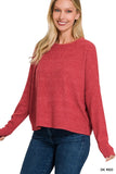 ZENANA RIBBED DOLMAN LONG SLEEVE SWEATER