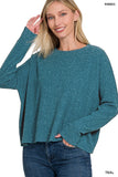 ZENANA RIBBED DOLMAN LONG SLEEVE SWEATER