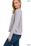 ZENANA RIBBED DOLMAN LONG SLEEVE SWEATER