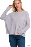 ZENANA RIBBED DOLMAN LONG SLEEVE SWEATER