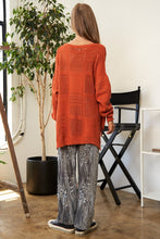 Load image into Gallery viewer, Davi &amp; Dani Openwork Side Slit Drop Shoulder Knit Cover Up