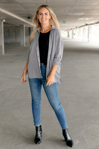 Andree By Unit Mixed Houndstooth Button Up Top