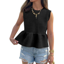 Load image into Gallery viewer, Ribbed Knit Babydoll Sleeveless Crop Top, Large, 22M-199T004