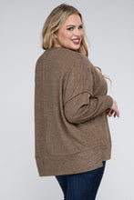 Load image into Gallery viewer, ZENANA Plus Brushed Melange Drop Shoulder Sweater