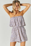 WOVEN LEOPARD PRINT UBE ROMPER