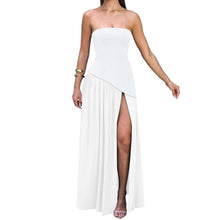 Load image into Gallery viewer, Elegant Strapless High Split A Line Flowy Maxi Dress, SZ L, 4F-147D014