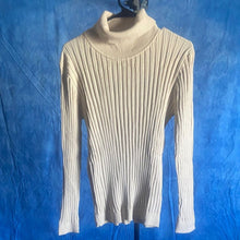 Load image into Gallery viewer, Beige Ribbed Turtleneck Sweater sz XL, 3E-128T004