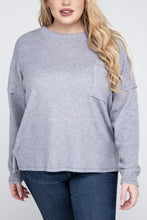 Load image into Gallery viewer, ZENANA Plus Ribbed Brushed Melange Hacci Sweater