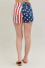 Load image into Gallery viewer,  High Waist Americana Flag Fray Hem Shorts Back