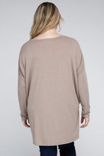 Load image into Gallery viewer, ZENANA Plus Dolman Sleeve V-Neck Side Slit Hi-Low Hem Top