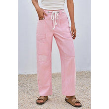 Load image into Gallery viewer, Wide Leg Patchwork Low Rise Striped Pants, Size 10, 22K-197B002