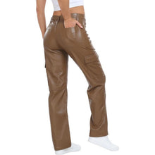 Load image into Gallery viewer, Faux Leather Cargo Pants, Size 32, 12J-190B001