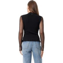Load image into Gallery viewer, Women Aubree Sheer Pleated Sleeve Sweater, Small, 22L-196T009