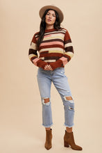 Load image into Gallery viewer, Annie Wear Color Block Round Neck Long Sleeve Sweater