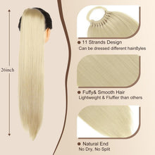 Load image into Gallery viewer, Ponytail Extension Blonde 26" Pony Tail Hair Extensions Straight, 18C185H003