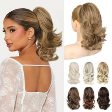 Load image into Gallery viewer, 14" Claw Clip Ponytail Hair Extension- Light Brown With Highlights, 18D-188H001