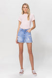 VERVET by Flying Monkey XS-S-M-L - DISTRESSED BOYFRIEND SHORTS W CUFFS