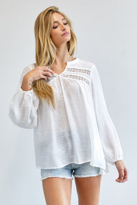 SOLID V NECK BLOUSE TOP