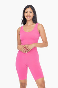 Mono B Ribbed Seamless Cropped Tank Top