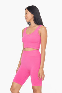 Mono B Ribbed Seamless Cropped Tank Top