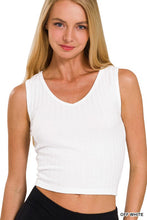 Load image into Gallery viewer, ZENANA Ribbed Scoop Neck Cropped Sleeveless Top